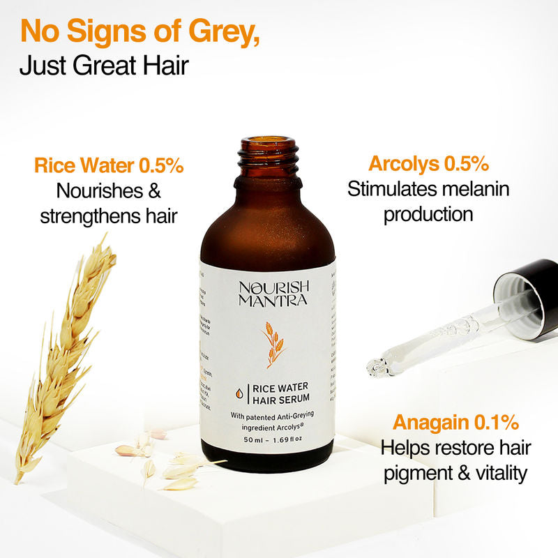 Nourish Mantra Anti-Greying Rice Water Serum to Stop Premature Hair Greying