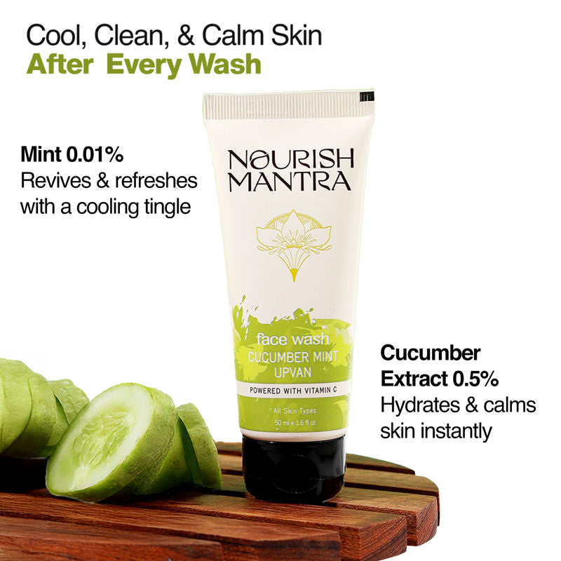 Nourish Mantra Cucumber Mint Upvan Face Wash for Deep Cleansing & Cell Repair