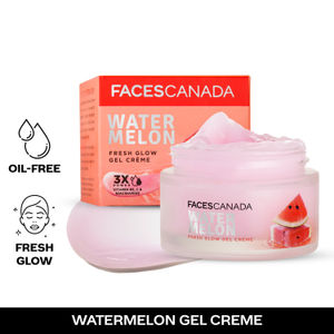 FACES CANADA Watermelon Fresh Glow Gel Creme, 50 gm | Niacinamide & Vitamin C & B5 | Youthful Glow | No Hyperpigmentation | Soft & Smooth Skin| Refreshing Face Moisturiser For All Skin Types | Vegan
