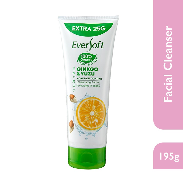Eversoft Ginkgo & Yuzu (Acne & Oil Control) Cleansing Foam 170G (Extra 25G)