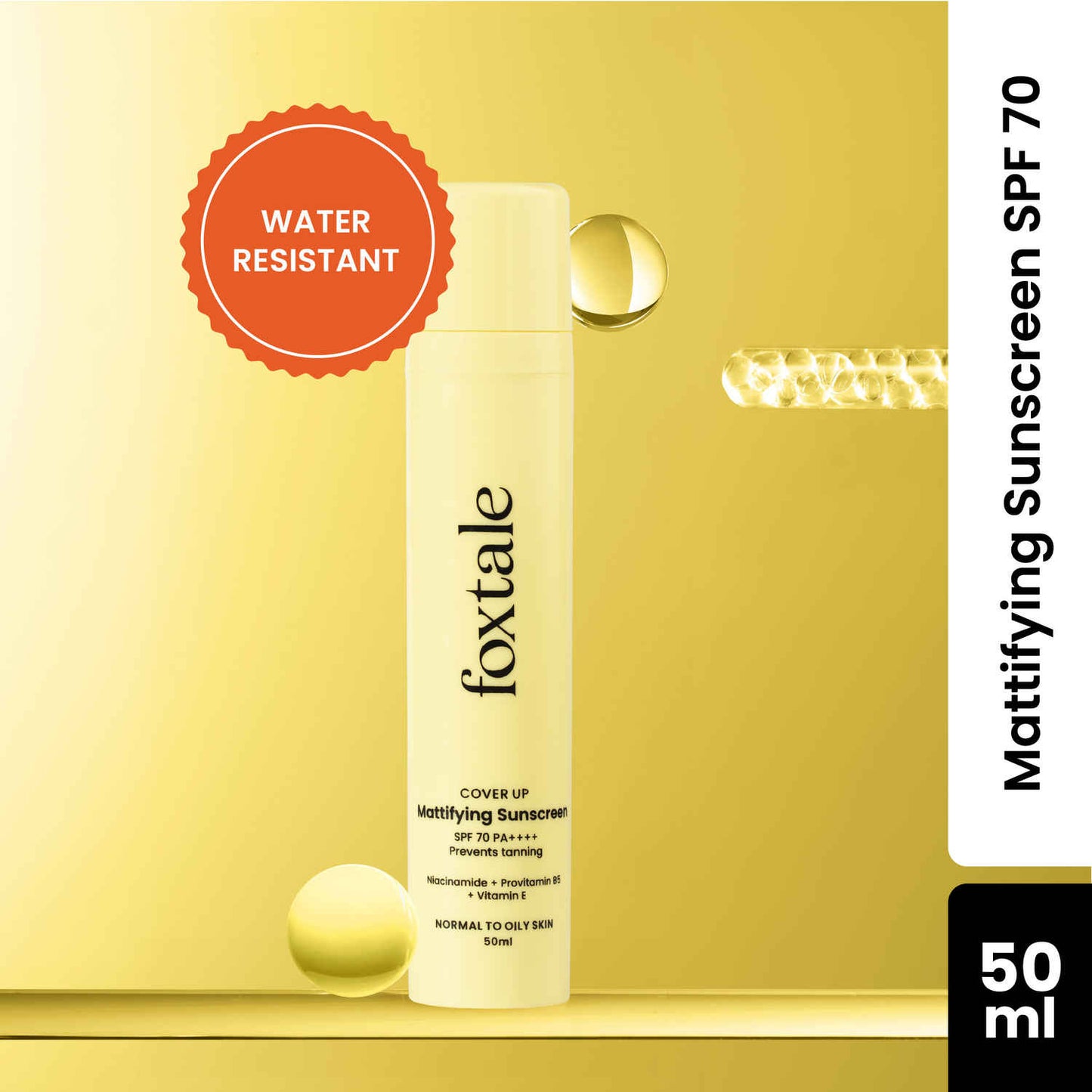 FoxTale CoverUp SPFA 70 PA++++A Mattifying Sunscreen with Niacinamide - 50 ml