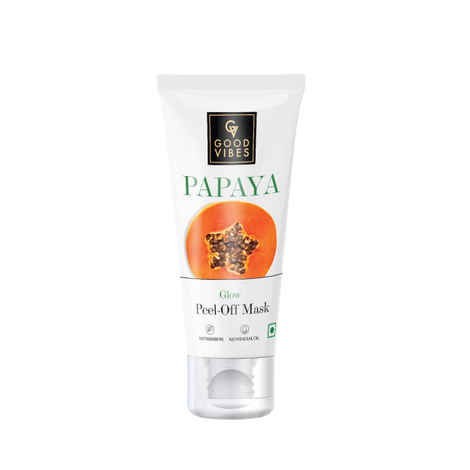 Good Vibes Papaya Glow Peel Off Mask | Tan Removal Skin Lightening Hydrating | No Parabens No Sulphates No Mineral Oil (50 gm)
