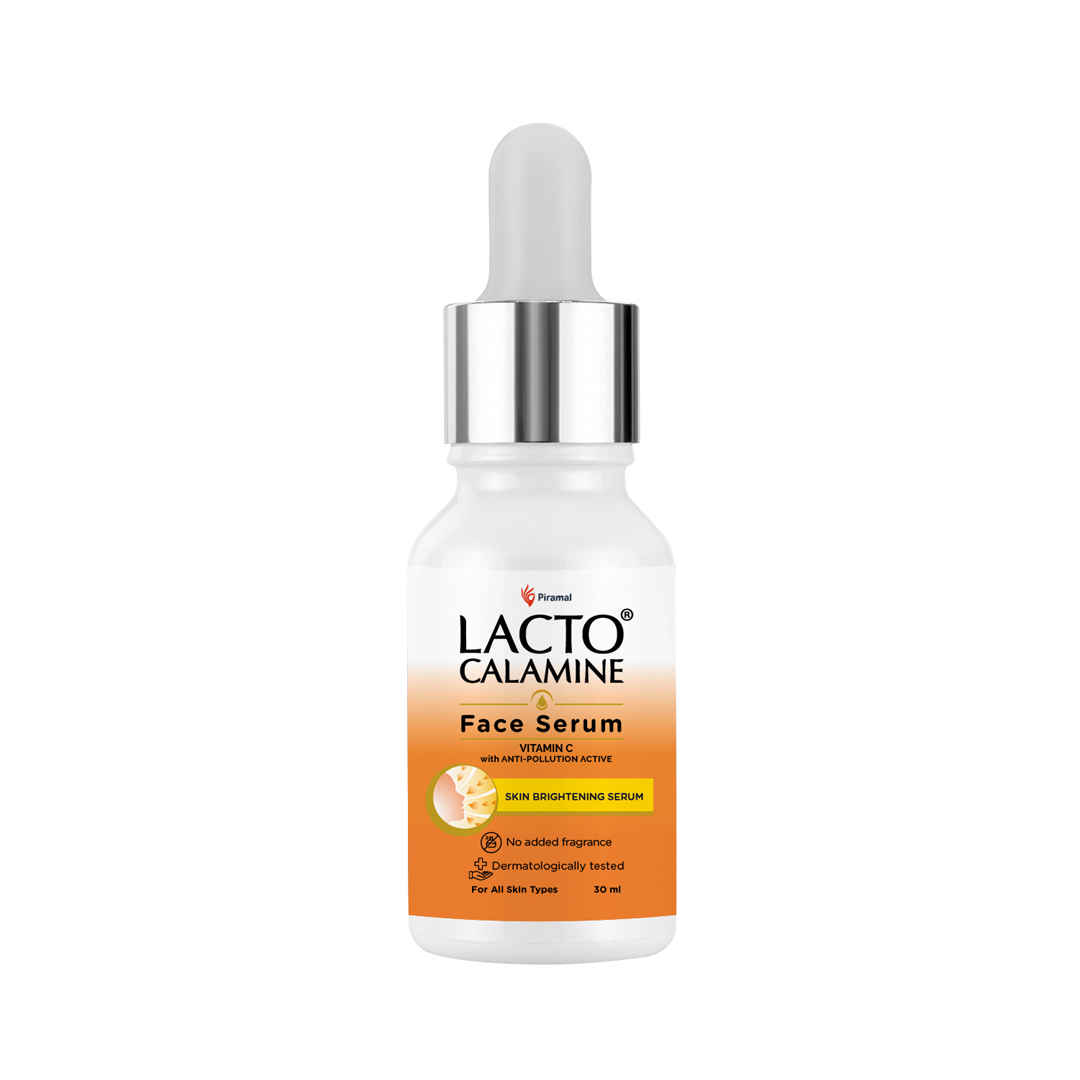 Lacto Calamine Vitamin C Face Serum for Glowing Skin with Niacinamide | Vitamin C Serum for Oily Skin with Pollushield, Vitamin E, B3 and B5 |Face Serum For Women | 30 ml (Pack of 1)