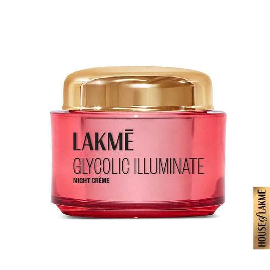 Lakme Glycolic Illuminate Night Cream | With Glycolic Acid & 1% Niacinamide for Skin Cell Regeneration | 50 gm
