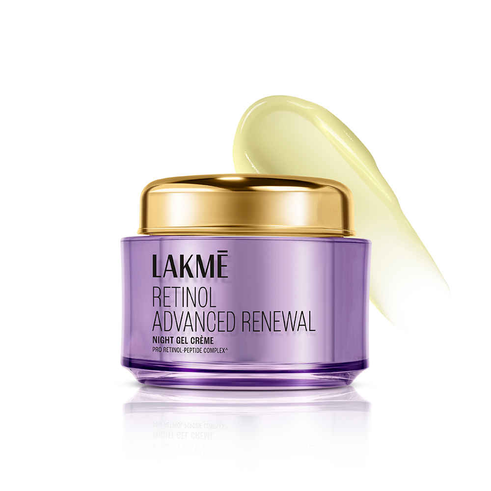 Lakme Retinol Advanced Renewal Night Gel Creme Pro-Retinol Peptide Complex, 50 GM | Reduces Fine Lines and Wrinkles | Provides Radiant Glow | For All Skin Types