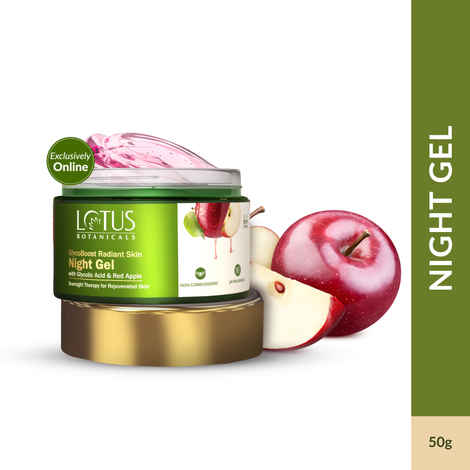 Lotus Botanicals GlycoBoost Radiant Skin Night Gel with Glycolic Acid & Red Apple - 50 gm