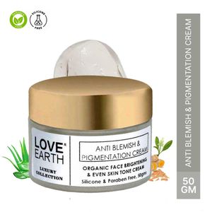 Love Earth Anti-Blemish & Anti-Pigmentation Cream With Aloe Vera & Vitmain E For Reducing Acne, Pimples, & Skin Brightening 50gm