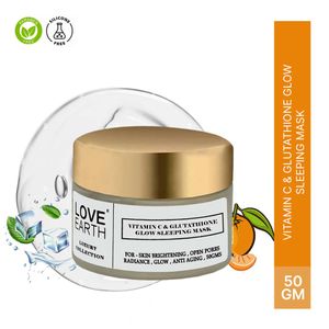 Love Earth Vitamin C And Glutathione Glow Sleeping Mask With Pure Vitamin C & Aloe Vera For Skin Hydration & Radiance For All Skin Types 50 gm