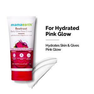 Mamaearth Beetroot Daily Glow Face Cream With Beetroot & Hyaluronic Acid - 80 gm | Gives Hydrated Pink Glow | Gives Instant Brightening Effect | Lightweight & Non-Greasy | Natural Glow | For All Skin Types