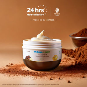 Mamaearth Cocoa Rich Moisturizing Cream with Cocoa Butter & Vit E for Deep Nourishment 200 gm | For Face, Hand & Body | 24H Long-lasting Moisturization | Non-Greasy & Quick Absorbing | All Skin Types