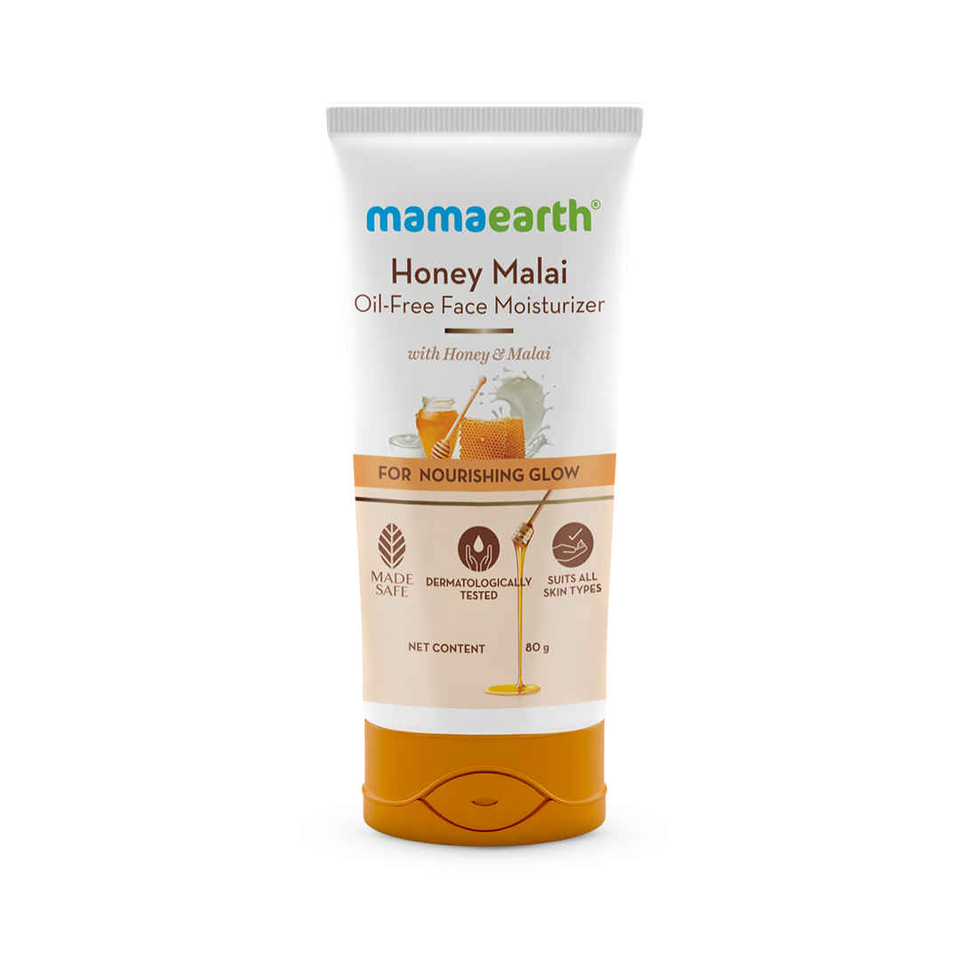 Mamaearth Honey Malai Oil-Free Face Moisturizer for Nourishing Glow (80 gm)