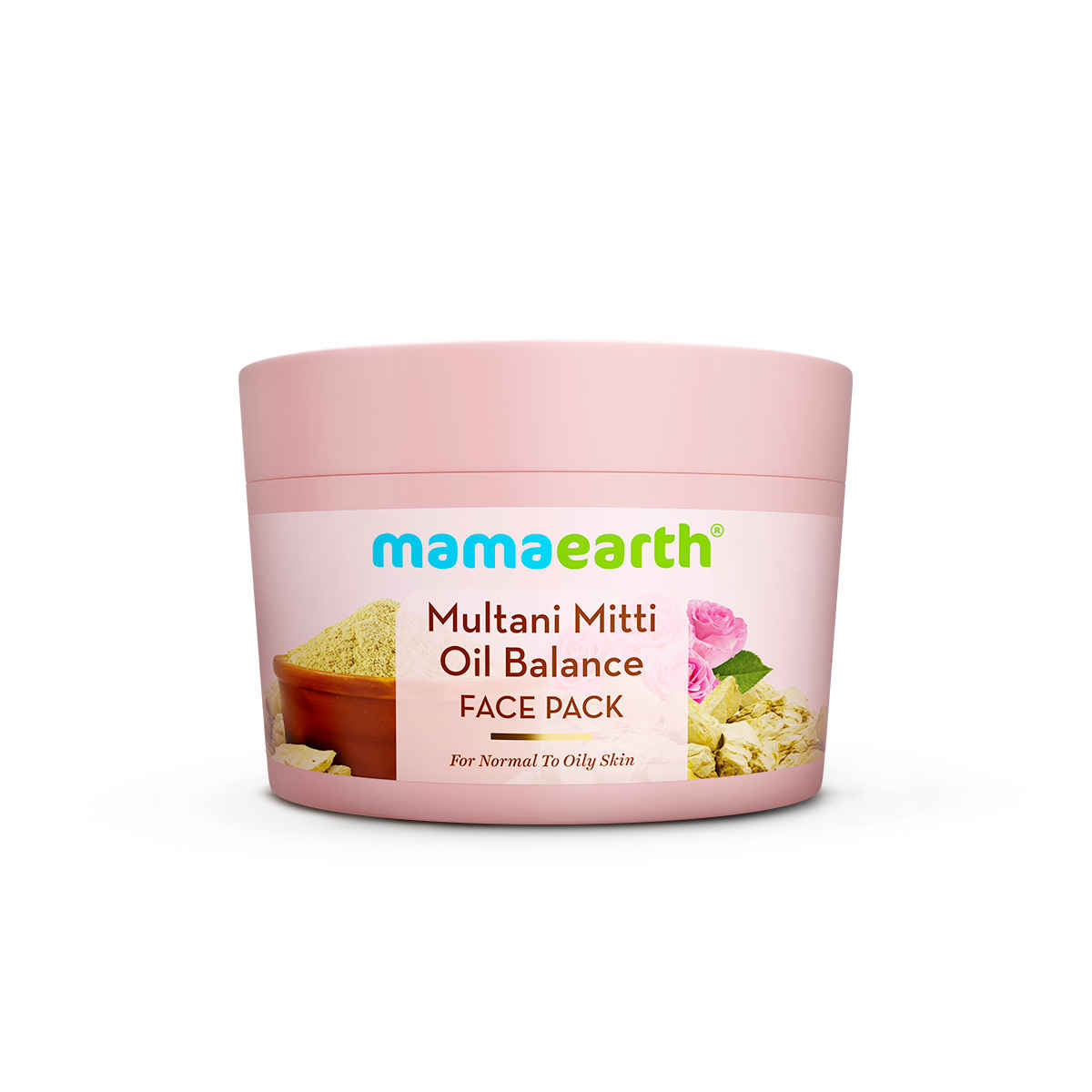 Mamaearth Multani Mitti Oil Balance Face Pack with Multani Mitti & Bulgarian Rose for Normal to Oily Skin 200 gm | DIY-like Texture | Controls Oil & Acne | Clay Face Mask | Free From Harmful Chemicals