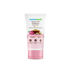 Mamaearth Multani Mitti Oil Balance Face Wash with Multani Mitti & Bulgarian Rose for Normal to Oily Skin - 150 ml Balances Excess Oil Production | Gentle Cleansing Formula | Hydrates & Controls Acne