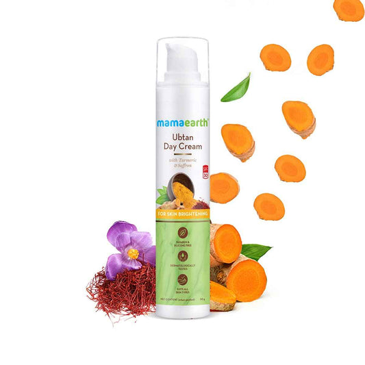 Mamaearth Ubtan Day Cream with SPF 30, with Turmeric & Saffron for Skin Brightening a€“ 50 gm