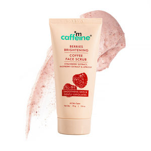 mCaffeine Berries Brightening Coffee Face Scrub for Glow | Gently Exfoliates & Smoothes | Tan Removal Scrub for Women & Men - 75 gm