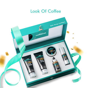 mCaffeine Coffee Look Gift Set | Facial Kit with Face Wash, Scrub, Mask, Serum & Under Eye Cream for a Pampering Skin Day | For Women and Men (370 gm)
