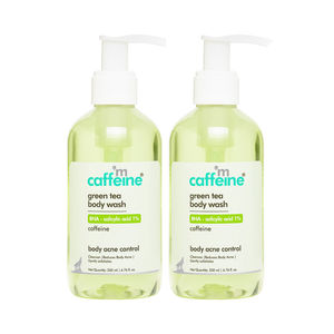 mCaffeine Green tea body wash with BHA Salicylic acid - 1% - Pack of 2