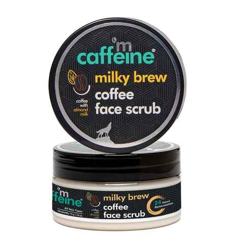 mCaffeineA Milky Brew Coffee Face Scrub for Gentle Exfoliation (75 gm) | Scrub with Shea Butter & Almond Milk for Fresh & Glowing Skin