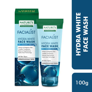 Nature's Essence Professional Hydra White Face Wash for women infused with Niacinamide, Tea tree extract and Chamomile Flower extract, Whitens and Brightens Skin 100 gm