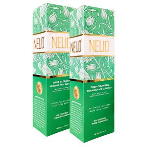 NEUD Deep Cleansing Foaming Face Cleanser With Activated Charcoal and Aloe Vera - 2 Packs (150 ml Each)