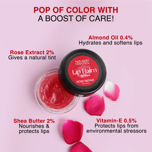 Nourish Mantra Rose Repair Lip Balm with Shea Butter & Vitamin E for Dry, Chapped and Dark Lips - 12gm