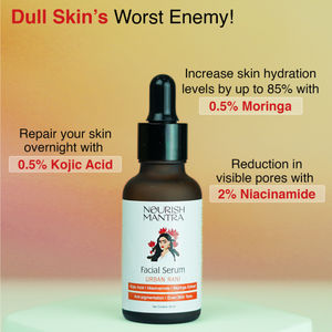Nourish Mantra Urban Rani Facial Serum with Moringa & Kojic Acid for Youthful and Spotless Skin - 30ml