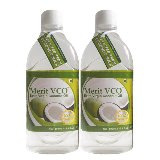 Merit Vco Extra Virgin Coconut Hair & Skin Oil - Pack of 2