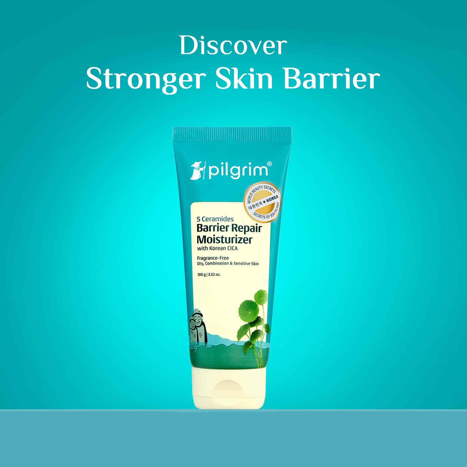 Pilgrim 5 Ceramides Barrier Repair Moisturizer with Korean CICA Lightweight & Non-Sticky, 100 gm