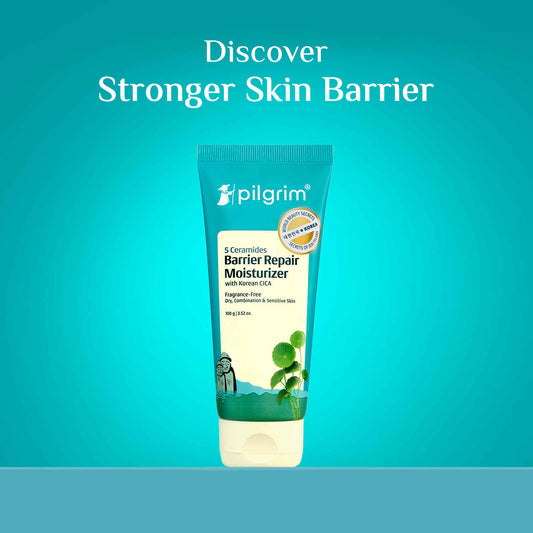 Pilgrim 5 Ceramides Barrier Repair Moisturizer with Korean CICA Lightweight & Non-Sticky, 100 gm