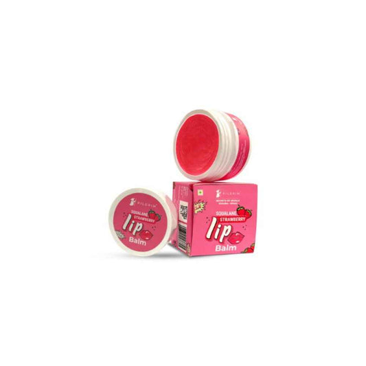 Pilgrim Squalane Strawberry Lip Balm , 8 gm , with Shea & Cocoa Butter , suitable for Dark Lips, softens lips, for Men & Women