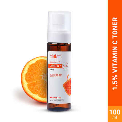 Plum 1.5% Vitamin C Toner Spray With Mandarin & Witch Hazel For Glow Boost & Open Pores 100ml