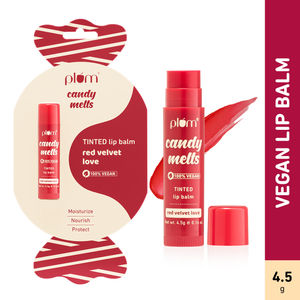 Plum Plum Candy Melts Red Velvet Love Tinted Lip Balm | Moisturizes & Nourishes | Hydrates Dry Lips 4.5 gm