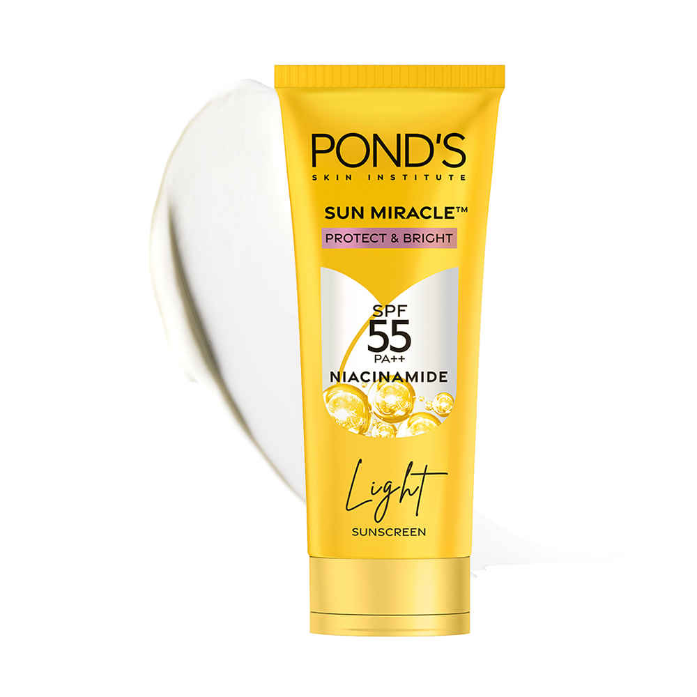 Ponds Sun Miracle Protect & Bright SPF 55 PA+++ Niacinamide Light Sunscreen 50 gm