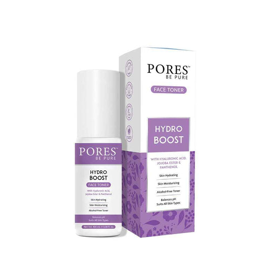 PORES Be Pure Hydro Boost Face Toner with Hyaluronic Acid, Jojoba Ester & Panthenol Skin Hydrating & Moisturizing Balances pH Suits All Skin Types Alcohol Free Face Mist a€“ 100 ml