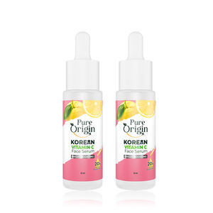 Pure Origin Korean Vitamin C Bright Boosting Face Serum (Pack of 2) | Reduces Dark Spots & Dullness | Non-Sticky & Quick-absorbing | Brightens & Evens Skin | 60 ml