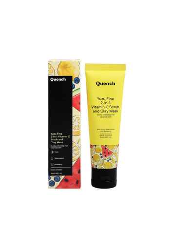 Quench Botanics 2-In-1 Vitamin C Scrub & Clay Mask With Yuzu Extracts, Lightens Spots & Promotes Even Skin - 50 ml