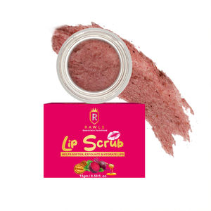 Rawls Lip Scrub Balm for Men and Women. Removes Dark Lips, Dry Lips, Chapped Lips, and Lipstick Stains. with Beetroot, Vitamin C, Honey&Walnut/Chemical Free - 15 gm