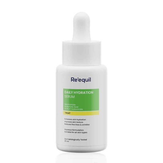 Re'equil Daily Hydration Serum with Niacinamide, Sodium Hyaluronate, and Hyaluronic Acid | Enhances Skin Hydration | Improves Skin Texture | Reduces Fine Lines & Wrinkles 25 ml
