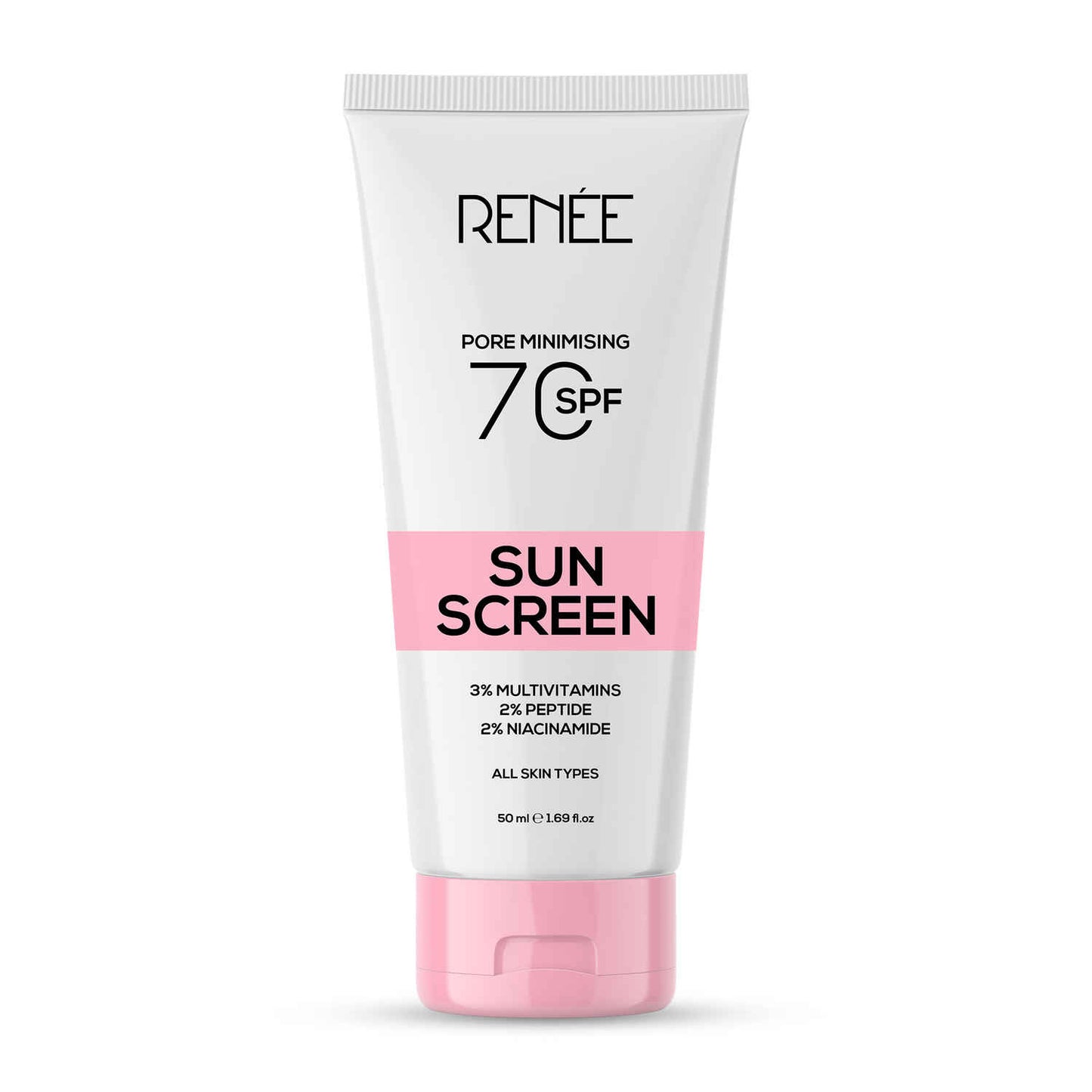 RENEE Pore Minimizing Sunscreen Spf 70 With 2% Niacinamide For All Skins, 2% Peptide & 3% Multivitamins, 50 ml