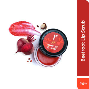 Rivona Naturals Beetroot Lip Scrub | Sugar + Niacinamide | Exfoliating and Nourishing | For Men & Women | 8 gm