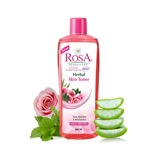 ROSA Skin Toner 500 ml I Rose, Aloevera & Mint Extracts I For All Skin Type I Pack of 1, Unisex