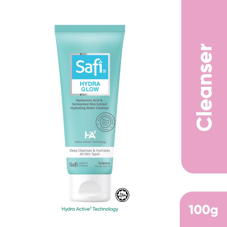 Safi Hydra Glow Ha3 Hyaluronic Acid & Fermented Rice Extract Hydrating Water Cleanser 100g