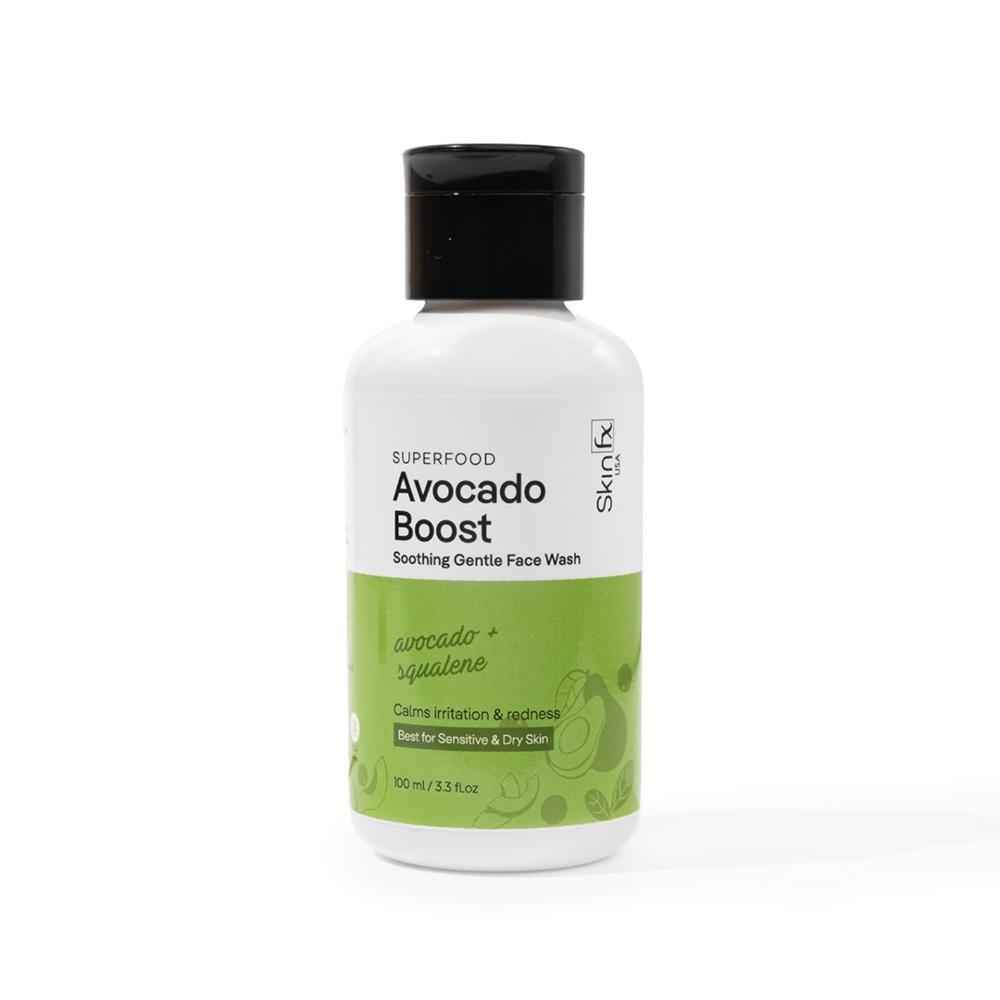 Skin Fx Superfood Avocado Boost Soothing Gentle Face Wash for Dry Skin to Combination Skin, Mild Face Wash Cream Cleanser, Face Wash for Men & Women, 100 ml