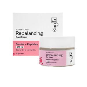 Skin Fx Superfood Rebalancing Day cream, Normal to Dry Skin Moisturiser, Best Moisturiser for Sensitive Skin, 50 gm