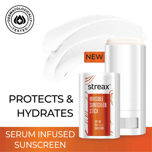 Streax Sunscreen Stick SPF 60 PA++++|Broad-Spectrum UV Care|Travel-Friendly & Fuss-Free Application 20 gm