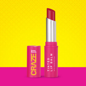 Swiss Beauty CRAZE Tinted Weightless Lip Balm | Sheer Coverage | Hydrating | With Cocoa Butter 02 Sugar Rose - 2.3 gm