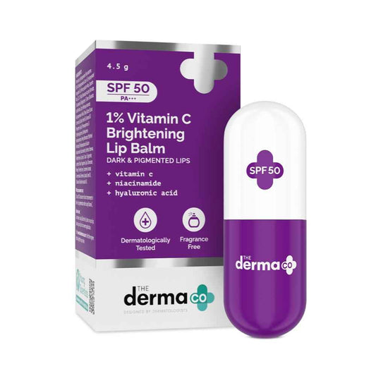 The Derma Co. 1% Vitamin C Brightening Lip Balm 4.5 gm Reduces Lip Pigmentation | Protects from Sun Damage