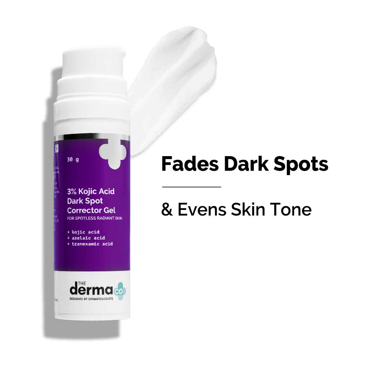 The Derma Co 3% Kojic Acid Dark Spot Corrector Gel | With Azelaic & Tranexamic Acid | For Spotless & Radiant Skin | Reduces Dark Spots, Pigmentation & Blemishes | For Men & Women | 30 gm