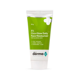 The Derma Co. 5% Cica-Glow Daily Face Moisturizer with Alpha Arbutin & Tranexamic Acid For Glowing Skin - 50 gm
