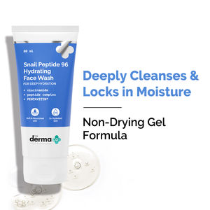 The Derma Co. Snail Peptide 96 Hydrating Face Wash | Snail Mucin, Niacinamide, Peptide Complex & PENTAVITIN | 2x Hydration With Moisture Lock | Non-Drying Gel | Removes Dirt & Impurities | Korean Cleanser -80 ml